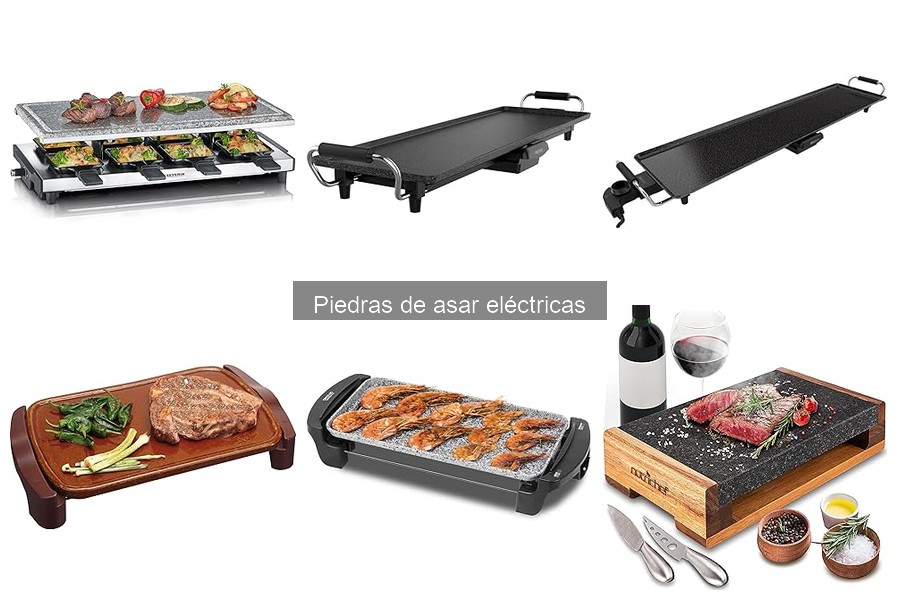 Alimentos para cocinar en piedras de asar eléctricas