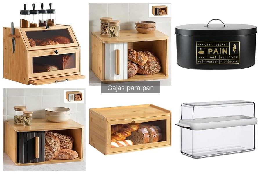 Comparativa de cajas para pan de madera y plástico