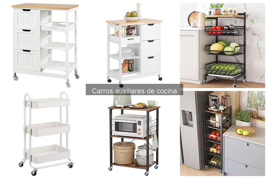 Comparativa de materiales en carros auxiliares de cocina