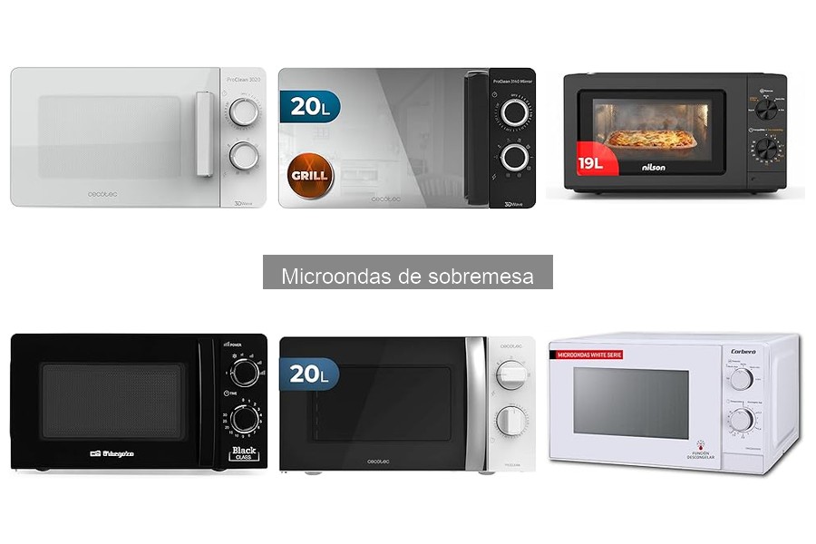 Comparativa de microondas de sobremesa: Cecotec y más