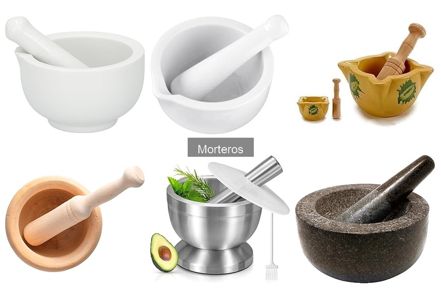 Comparativa de morteros: piedra, acero y granito