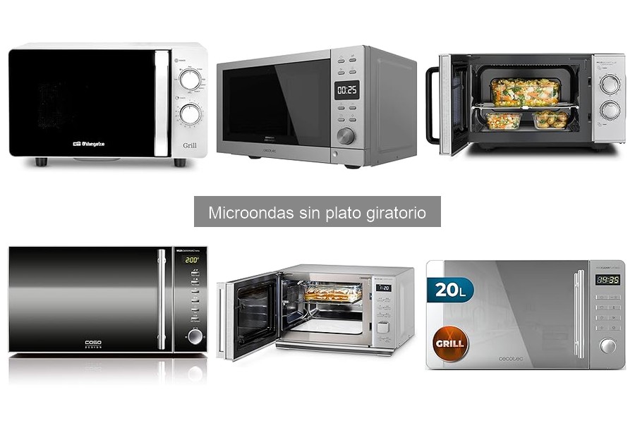 Eficiencia energética de microondas sin plato giratorio