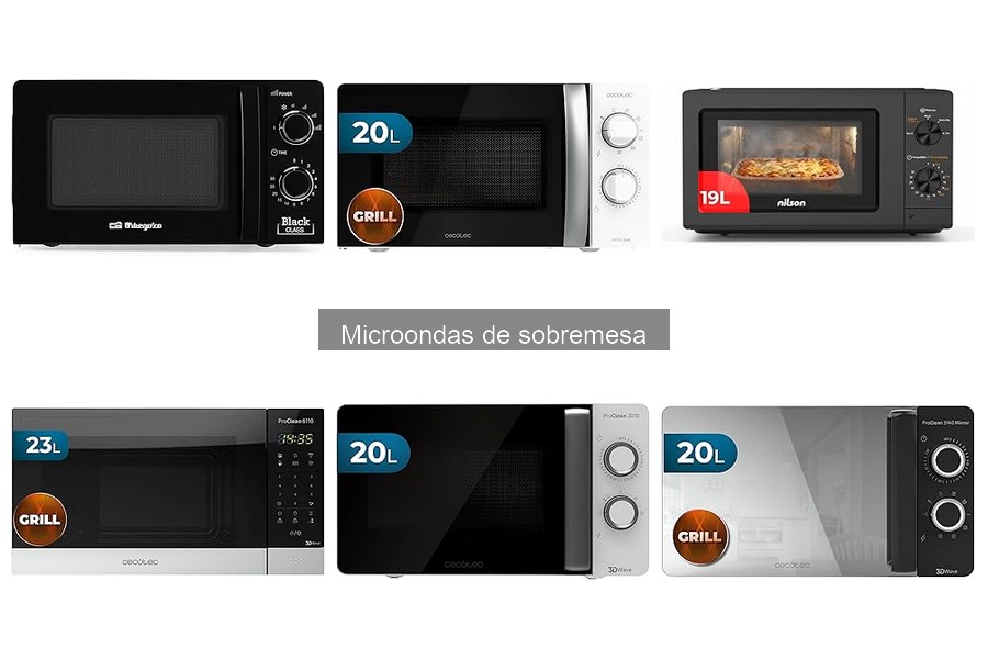 Mejores microondas de sobremesa para familias grandes