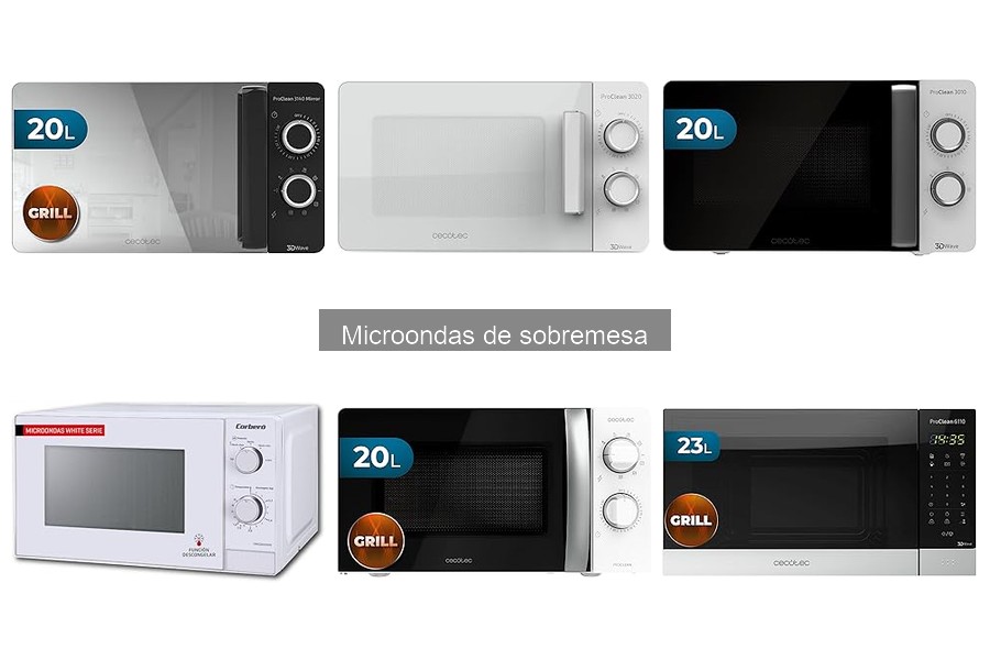 Mejores ofertas y precios de microondas de sobremesa