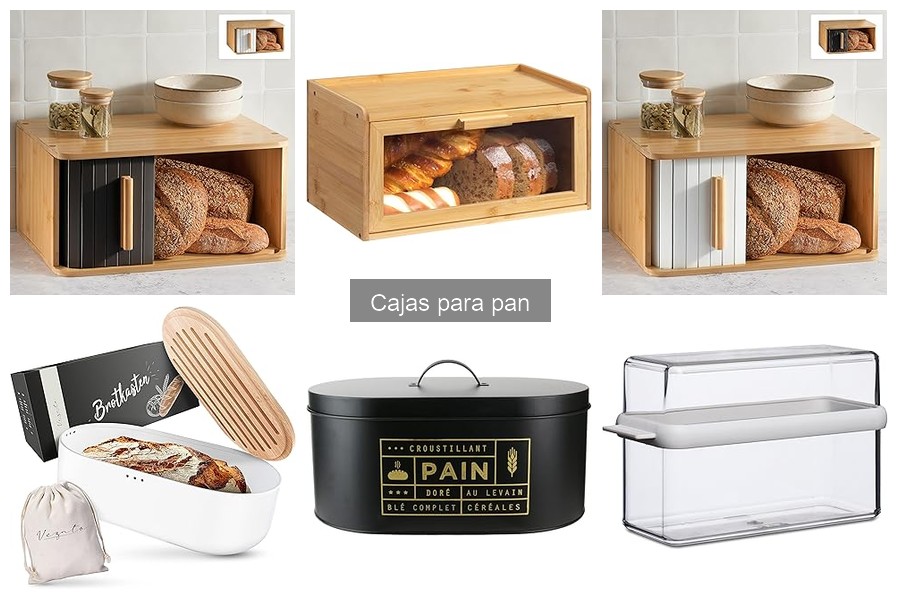 Tipos de cajas para pan: madera, metal y plástico
