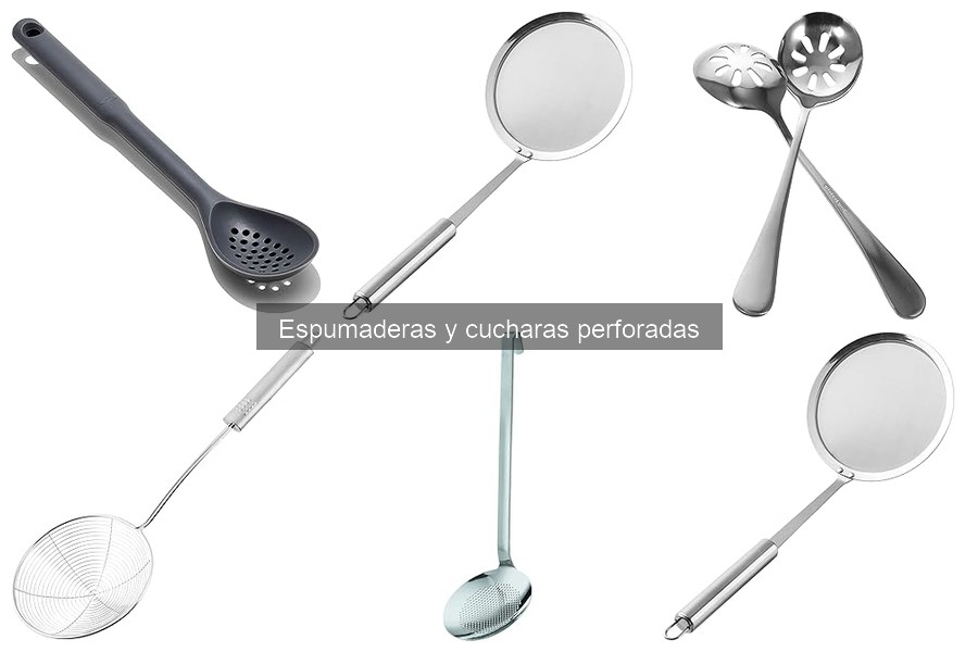 Tipos de espumaderas y cucharas perforadas para tu cocina
