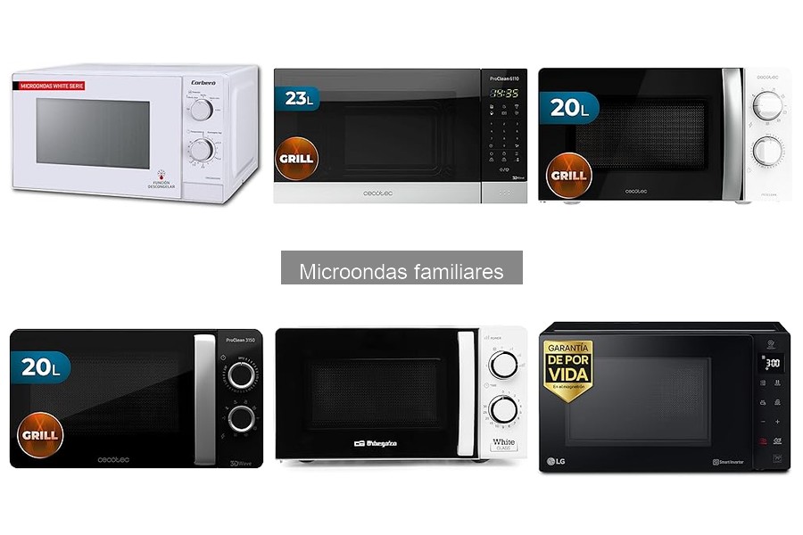 Tipos de microondas familiares: guía de características y usos